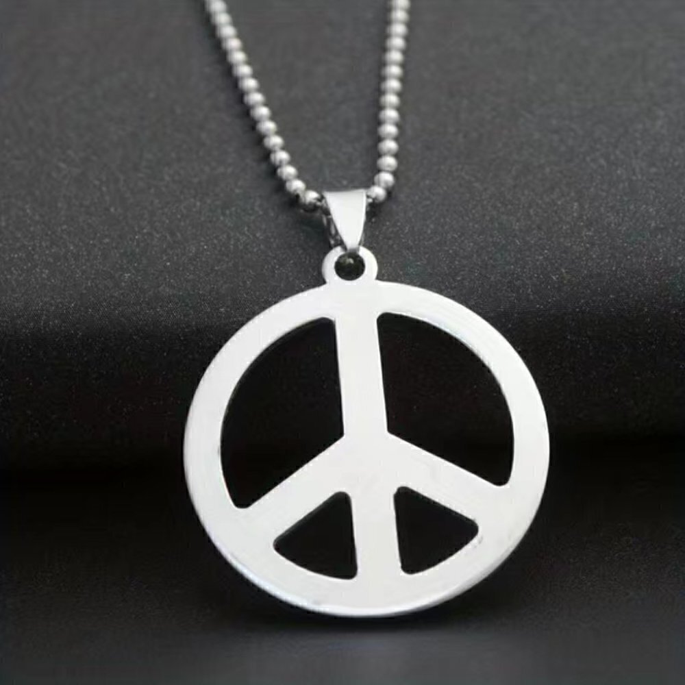 Large Peace Sign Pendant and Necklace #838